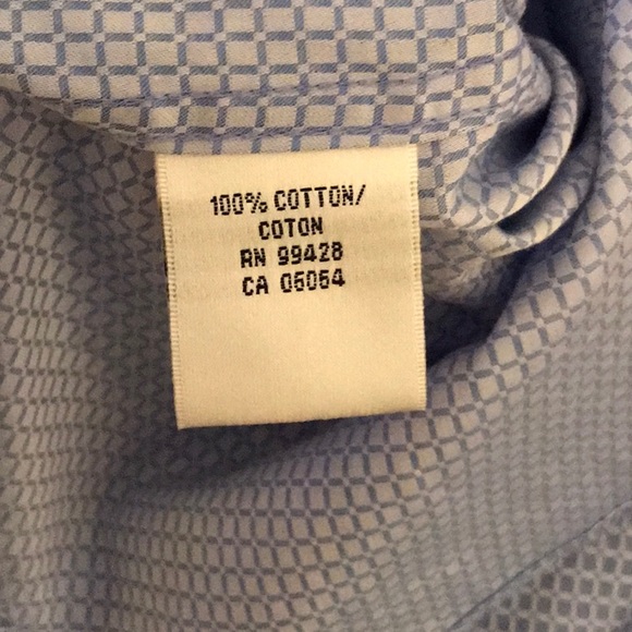 BUGATCHI dress shirt, like new, cotton, shaped fit, blue check pattern. - Picture 5 of 6